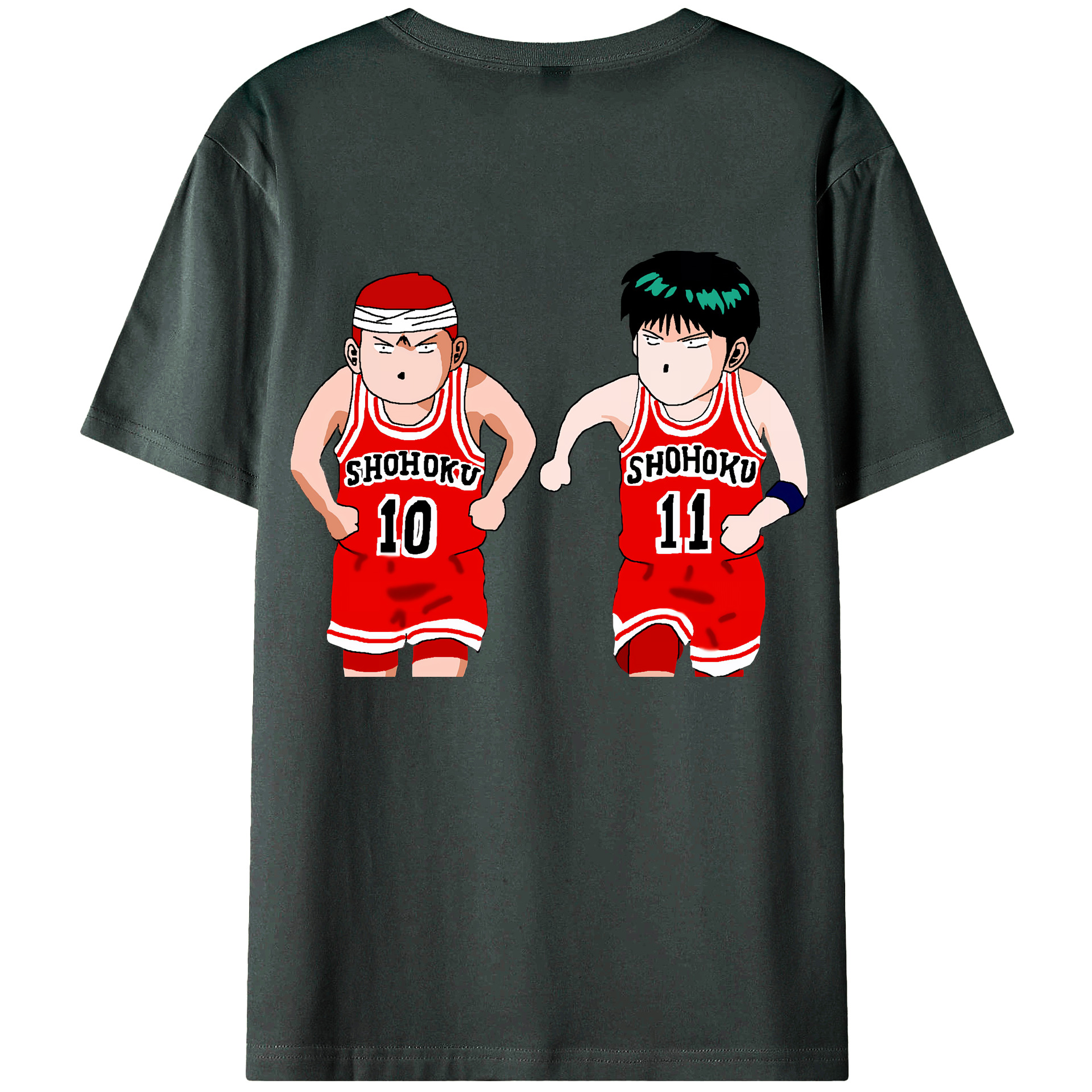 （画像用） SLAM DUNK／スラムダンク 綿100％ メンズ半袖Tシャツ（バックプリント） 通気性